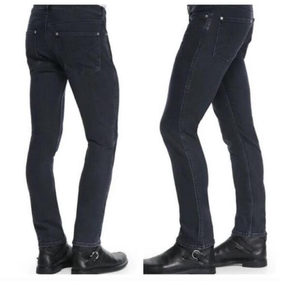 Acne Studios Dark Blue Skinny Denim Jeans Slim Fit Pink Label Made Italy